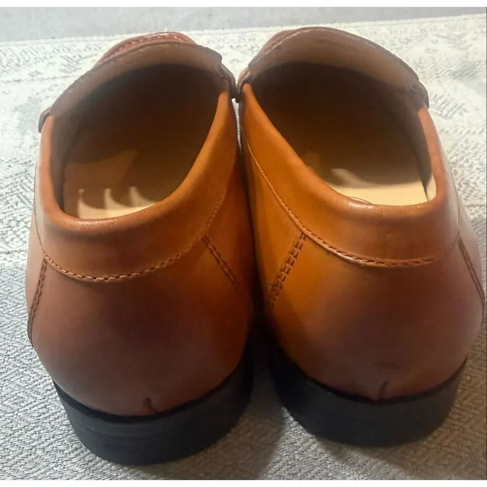 Journey West Mens Genuine Leather Dress Shoes Slip on Penny Loafers for Men 7.5